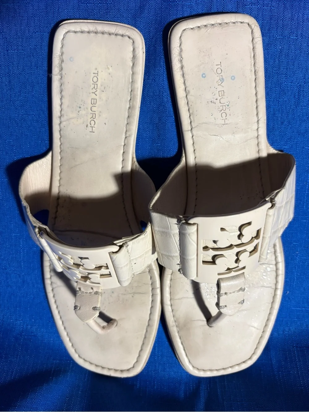 Tory Burch cream soft thong sandals